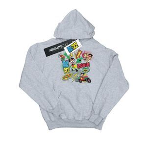 DC Comics Mens Teen Titans Go Robin Montage Hoodie / Sports Grey